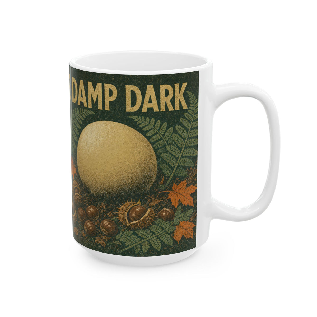 Giant Puffball Mushroom Mug Autumn Woodland Floor Fungi Foraging Wild Mushroom Art