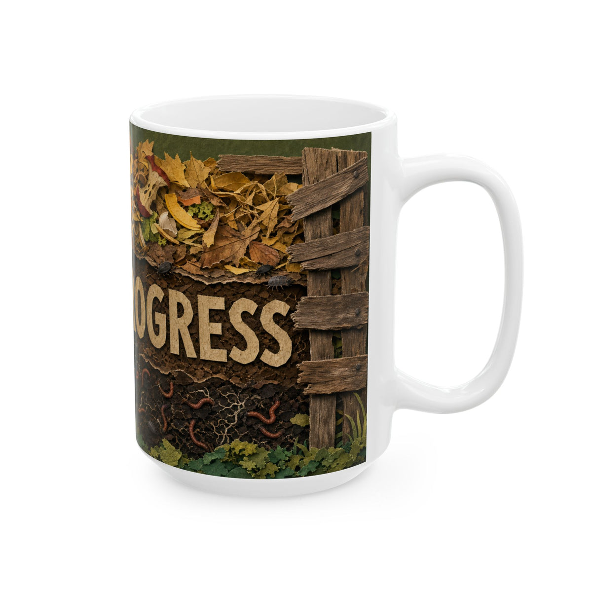 Compost Bin Cross Section Mug earth layers worms zero waste garden gift for eco gardener