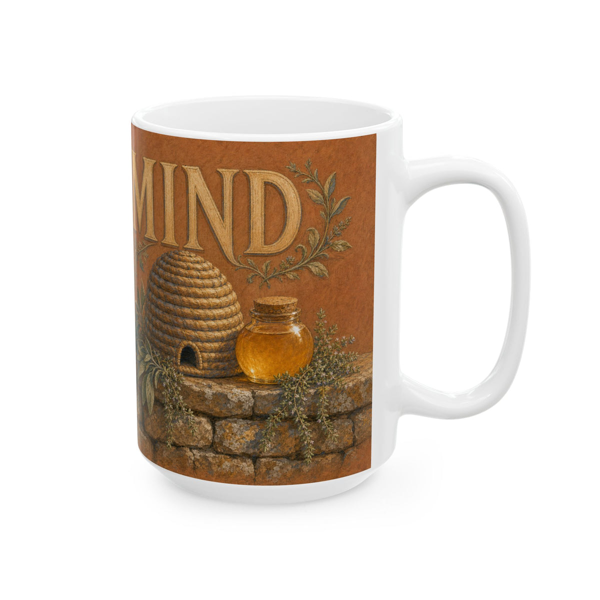 Wicker Skep Beekeeping Mug Hive Mind Honey Jar Garden Wall Still Life Gift