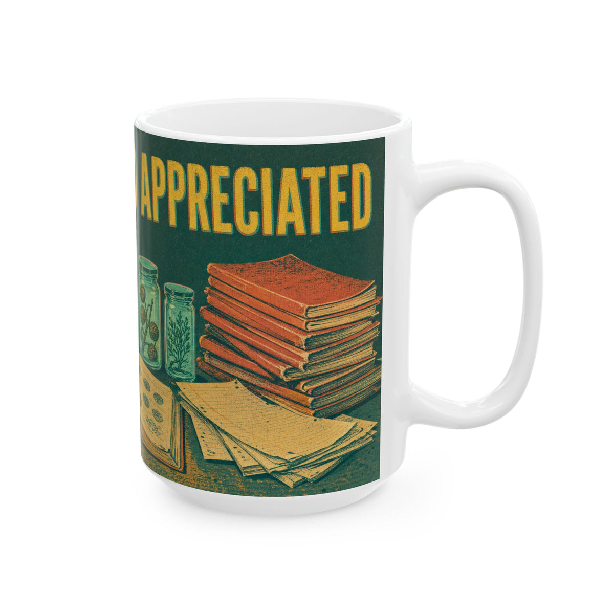 Biology Teacher Desk Mug Microscope Specimen Jars Science Classroom Gift