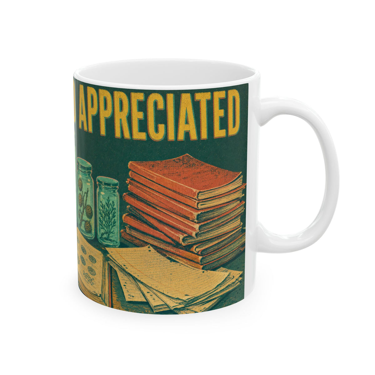 Biology Teacher Desk Mug Microscope Specimen Jars Science Classroom Gift