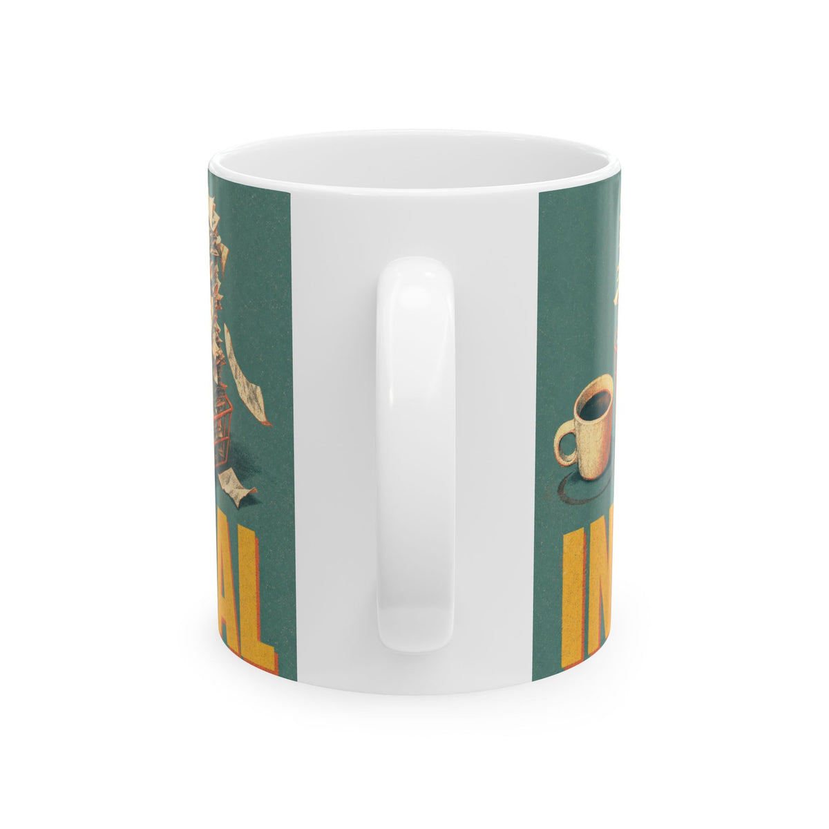Overflowing In-Tray Coffee Mug Dark Office Humor Workplace Overwhelm Gift