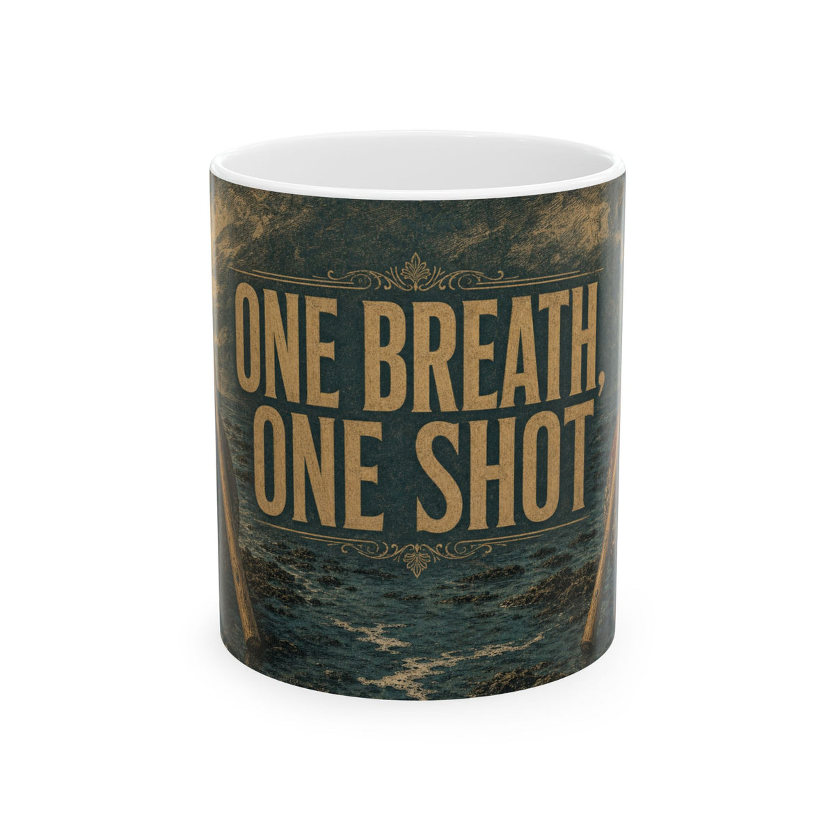 Spearfishing Freediving Mug Pole Spear Dive Float Ocean Engraving Style