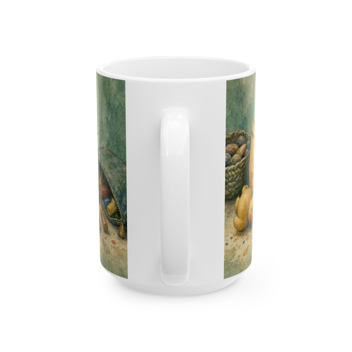 Therapy Table Still Life Mug for OTs and SLPs, quiet exhaustion watercolour art