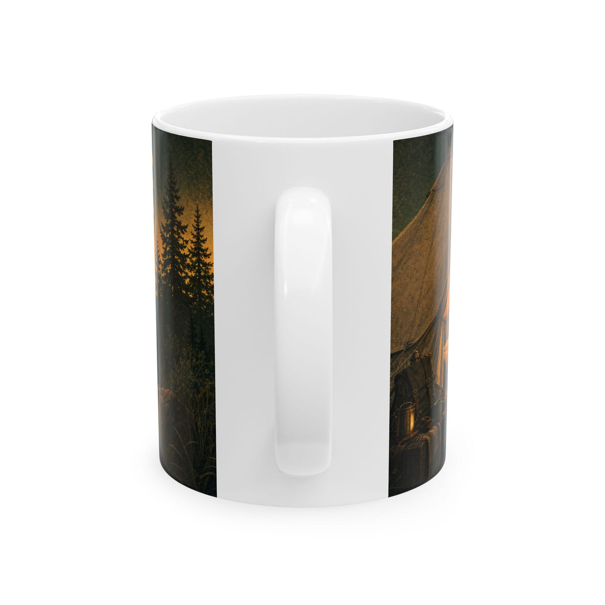 Glamping Campfire Bell Tent Golden Hour Mug cast iron skillet camp life