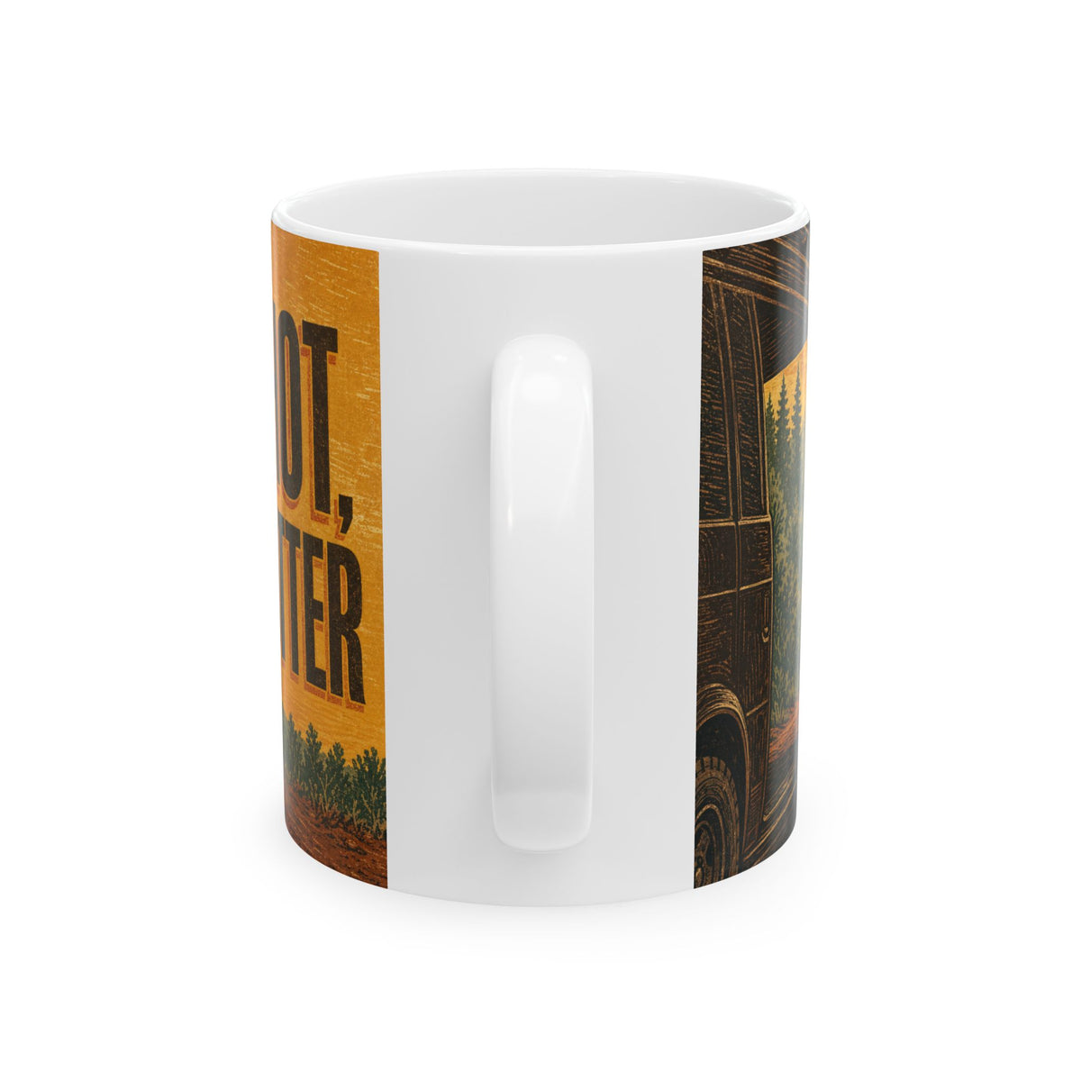 Van Life Cooking Camp Kitchen Mug linocut print outdoor burner road trip