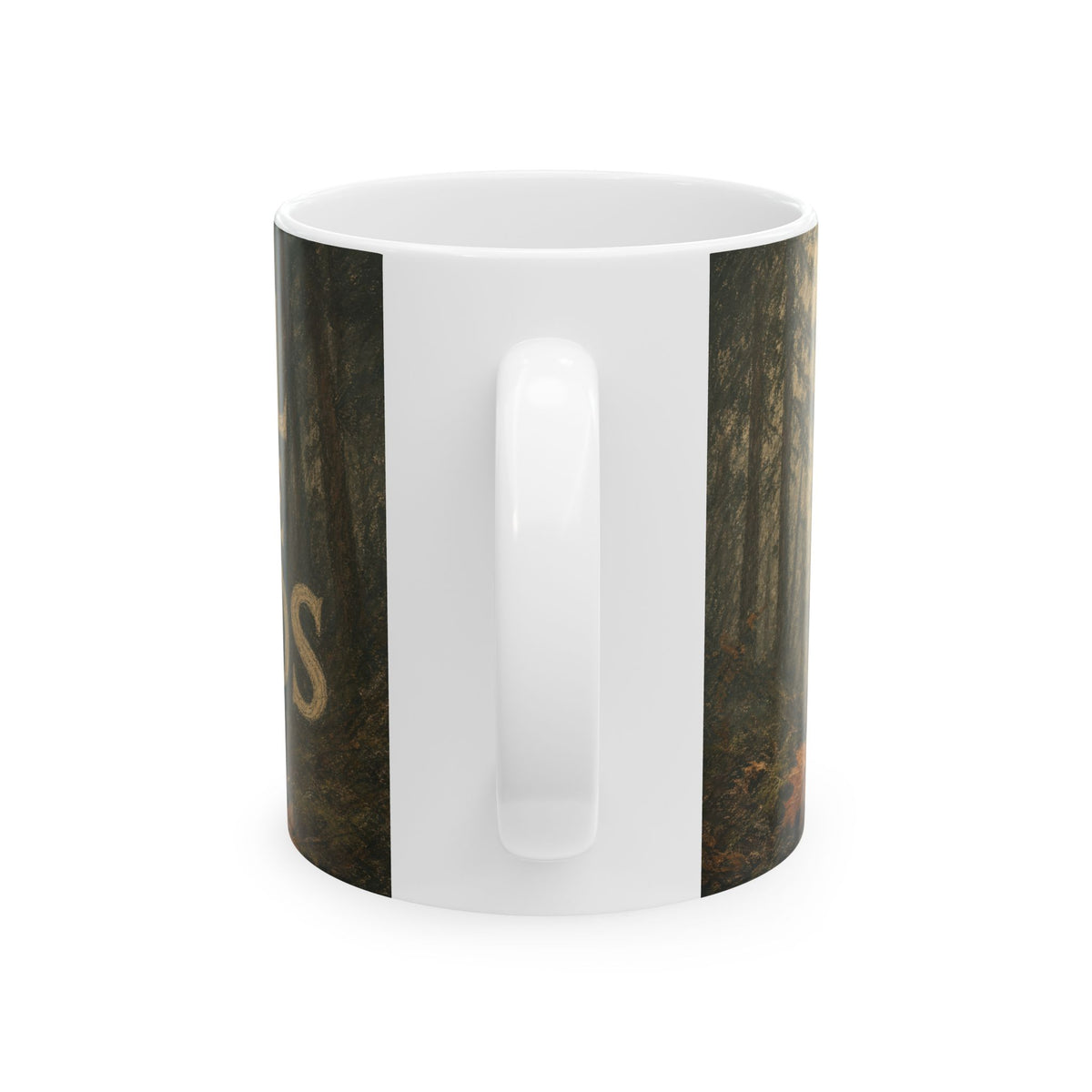 Disc Golf Basket Foggy Forest Morning Mug for Disc Golfers Misty Pine