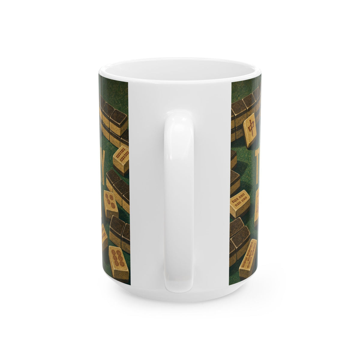 Mahjong Tiles Green Felt Game Night Coffee Mug for Mahjong Players