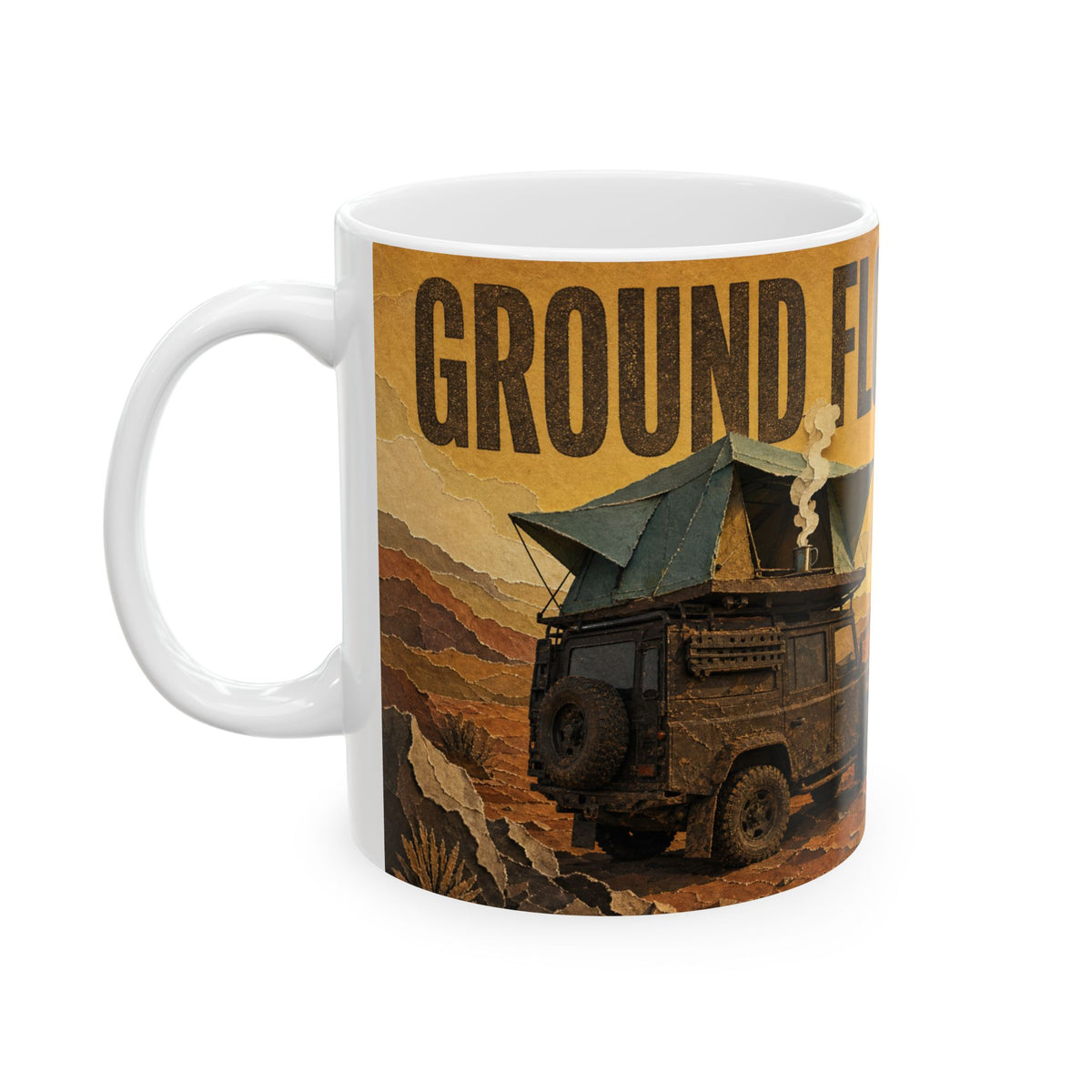 Rooftop Tent Dawn 4x4 Off Road Coffee Mug overlanding sunrise camping