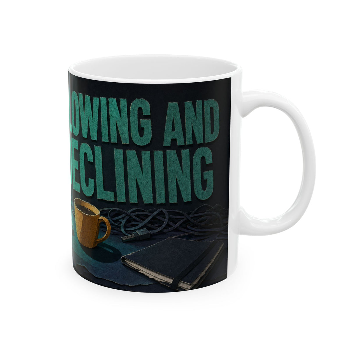 Remote Worker Late Night Desk Mug, Monitor Glow Dark Humour Office Gift