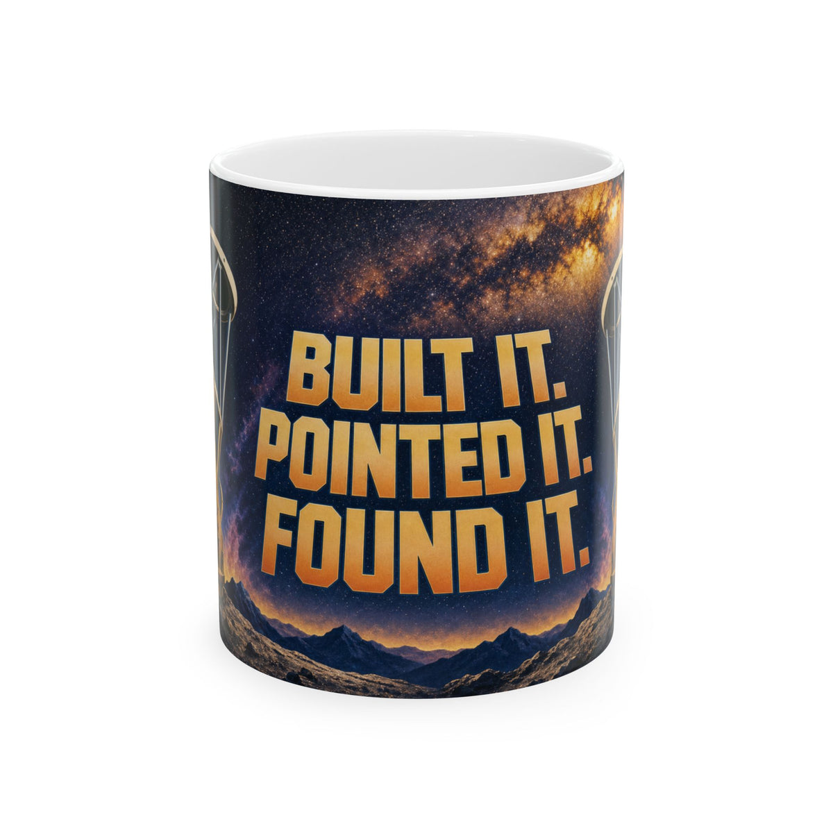 Dobsonian Telescope Night Sky Astronomy Mug Milky Way Starfield Airbrushed Space Art