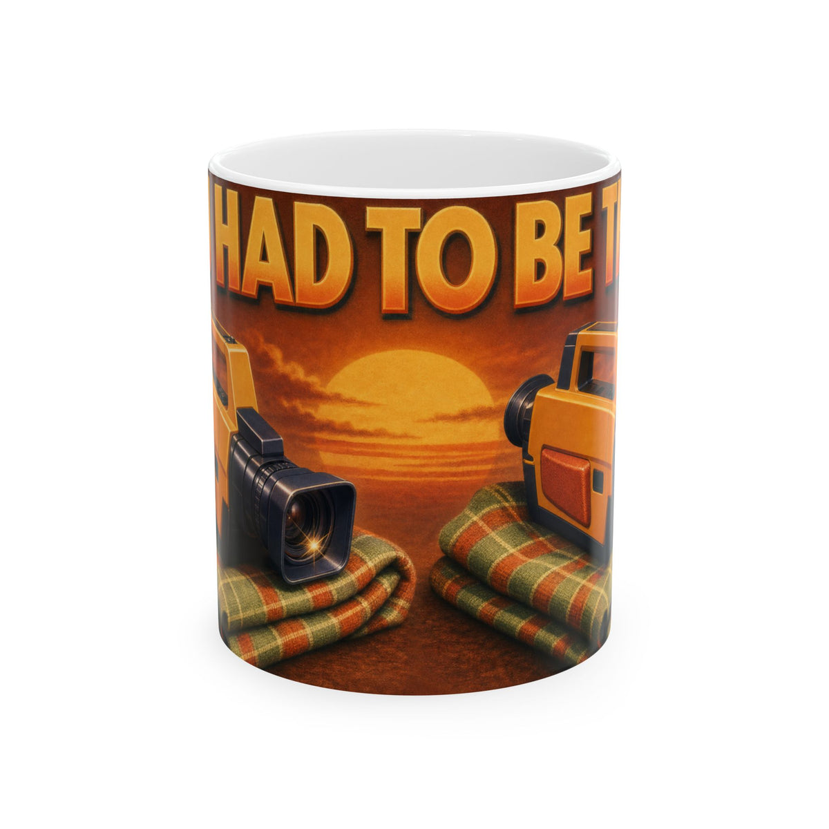 VHS Camcorder Golden Hour Nostalgia Mug 1980s Home Video Retro Art Coffee Cup