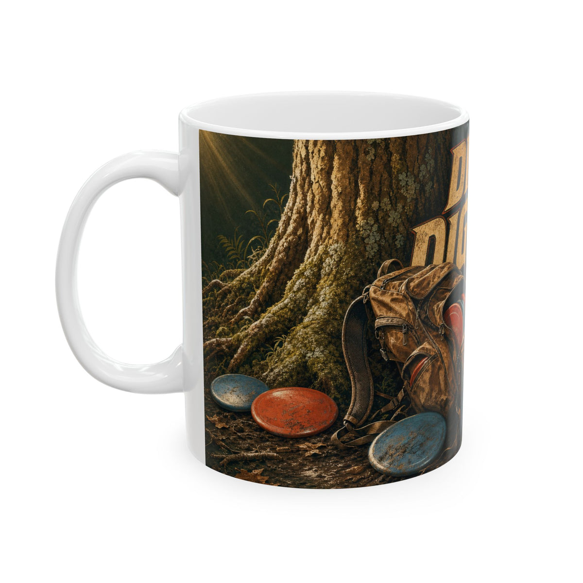 Disc Golf Bag Spilled Discs Muddy Mug funny disc golfer gift forest trail