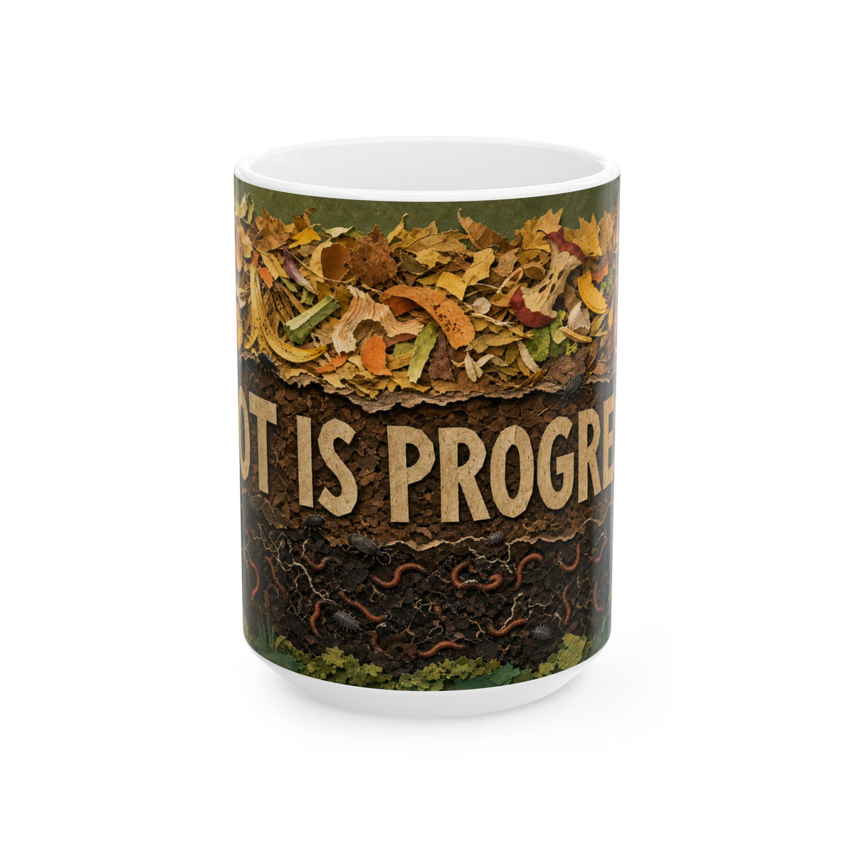 Compost Bin Cross Section Mug earth layers worms zero waste garden gift for eco gardener