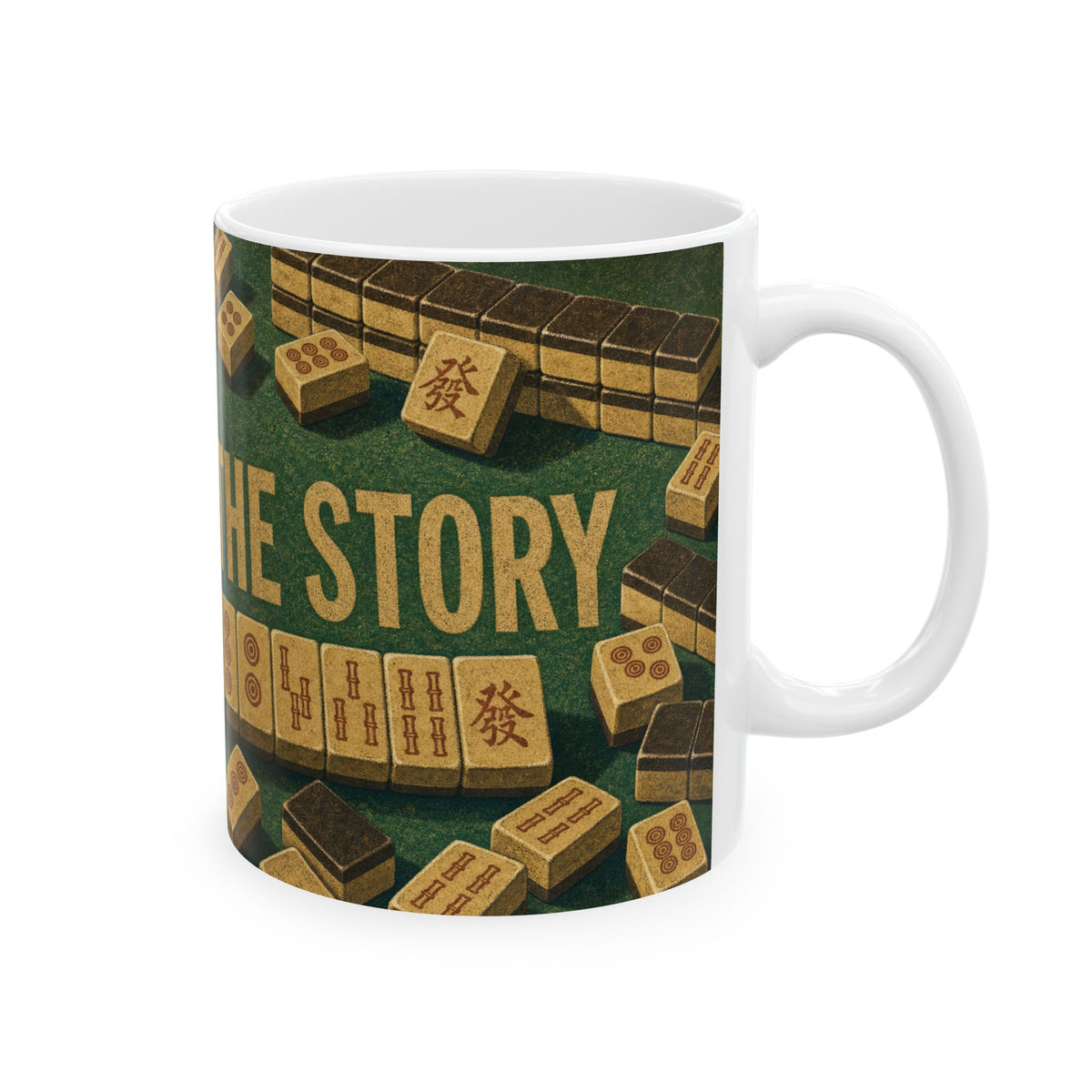 Mahjong Tiles Green Felt Game Night Coffee Mug for Mahjong Players