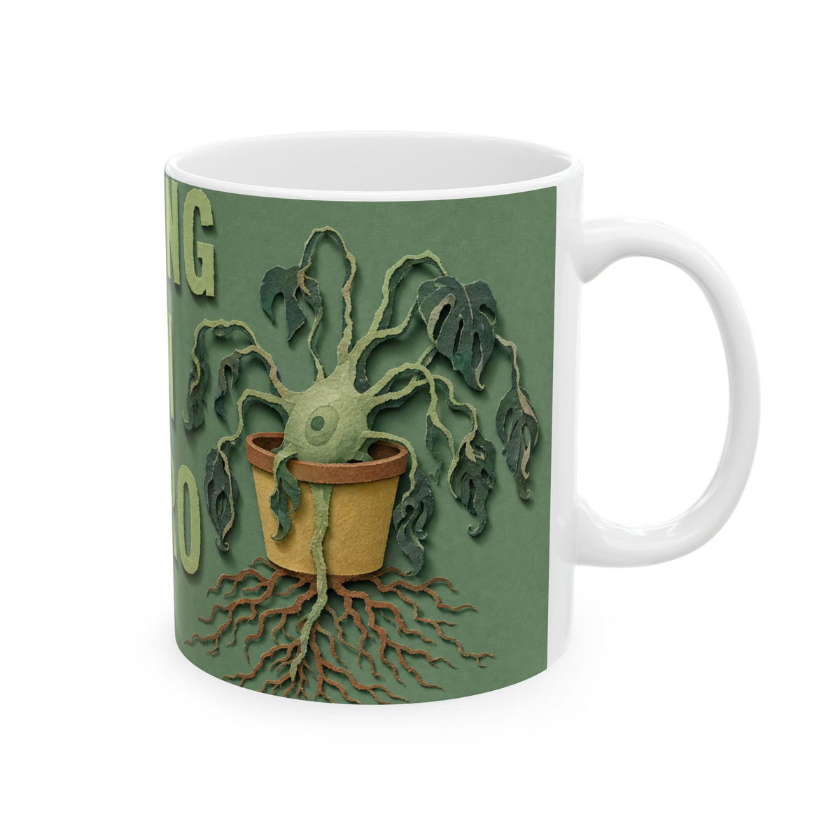 Neuron Houseplant Mug Drooping Plant Illustration Brain Cell Humour Coffee Cup