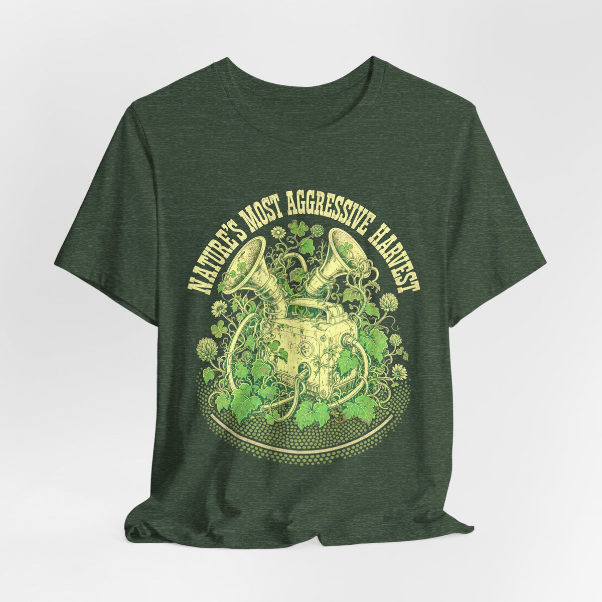 Pumping Mom Tee Nature's Most Aggressive Harvest Breast Pump Botanical Emblem