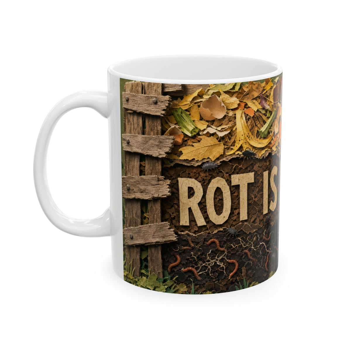 Compost Bin Cross Section Mug earth layers worms zero waste garden gift for eco gardener