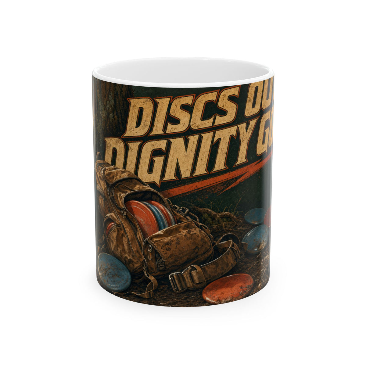 Disc Golf Bag Spilled Discs Muddy Mug funny disc golfer gift forest trail