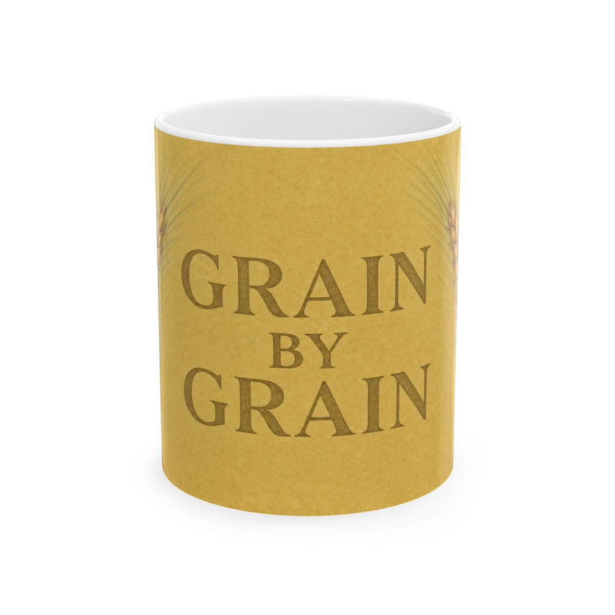 Grain By Grain Home Brewing Mug Barley Botanical Pen and Ink Art Coffee Cup