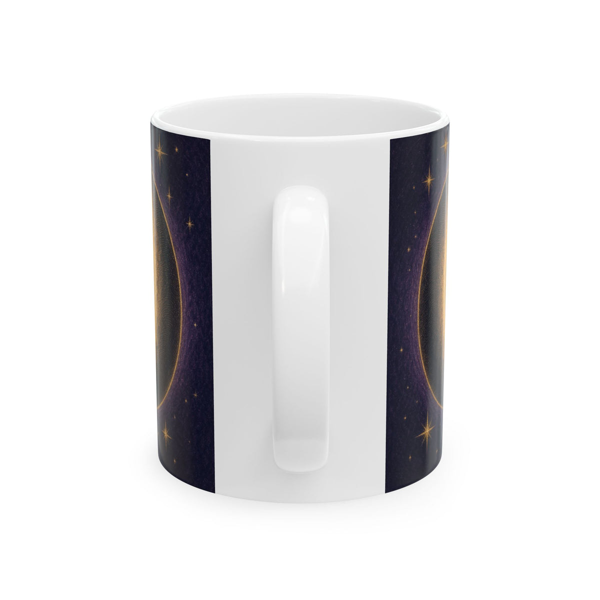Crescent Moon Telescope Mug Stargazing Gift Night Sky Engraving Style