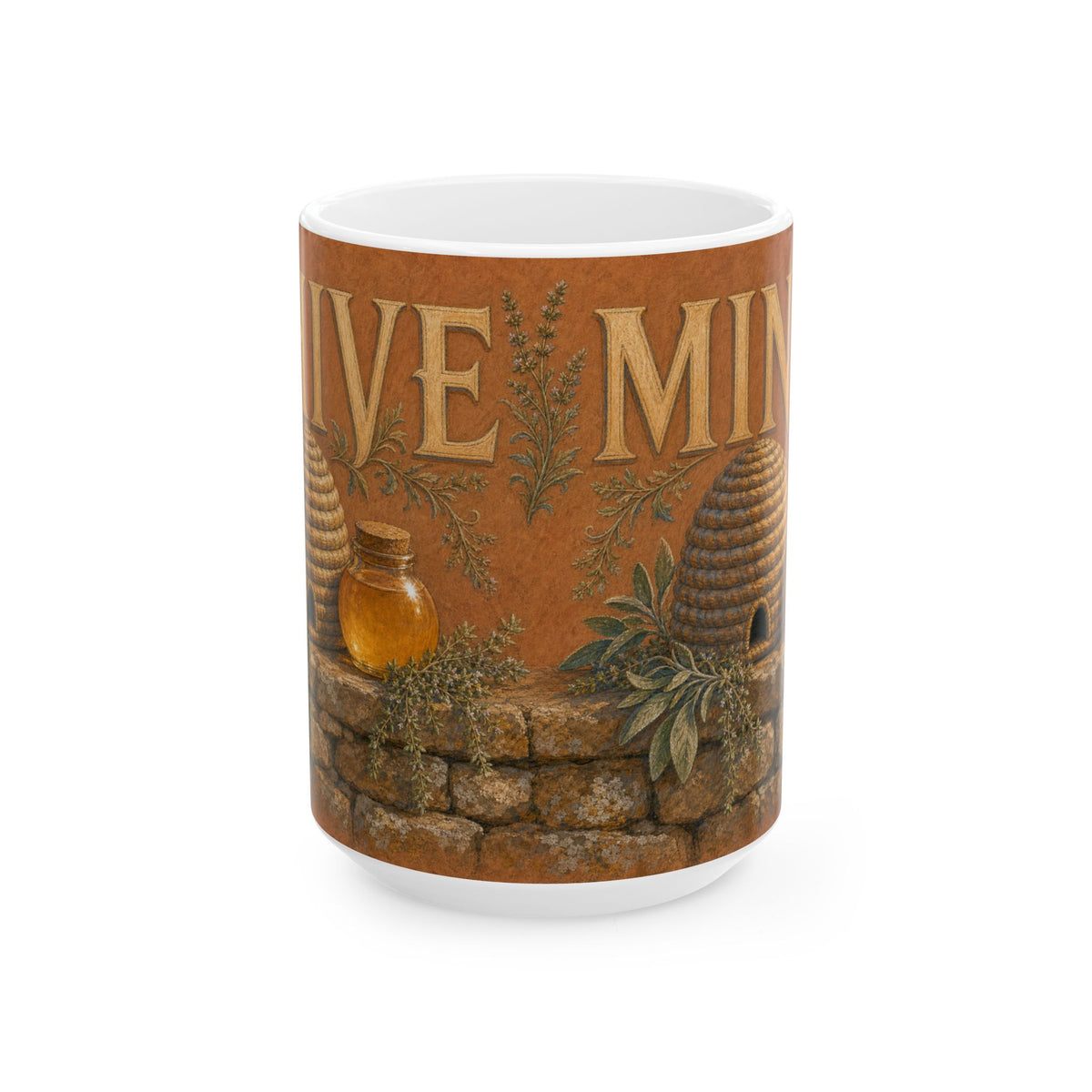 Wicker Skep Beekeeping Mug Hive Mind Honey Jar Garden Wall Still Life Gift