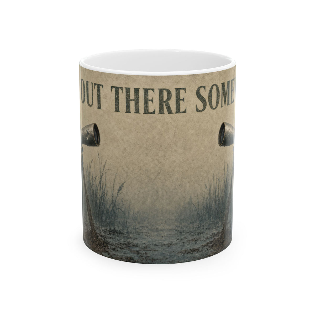 Spotting Scope Fog Birding Humour Mug Twitcher Cold Morning Reed Bed Mist