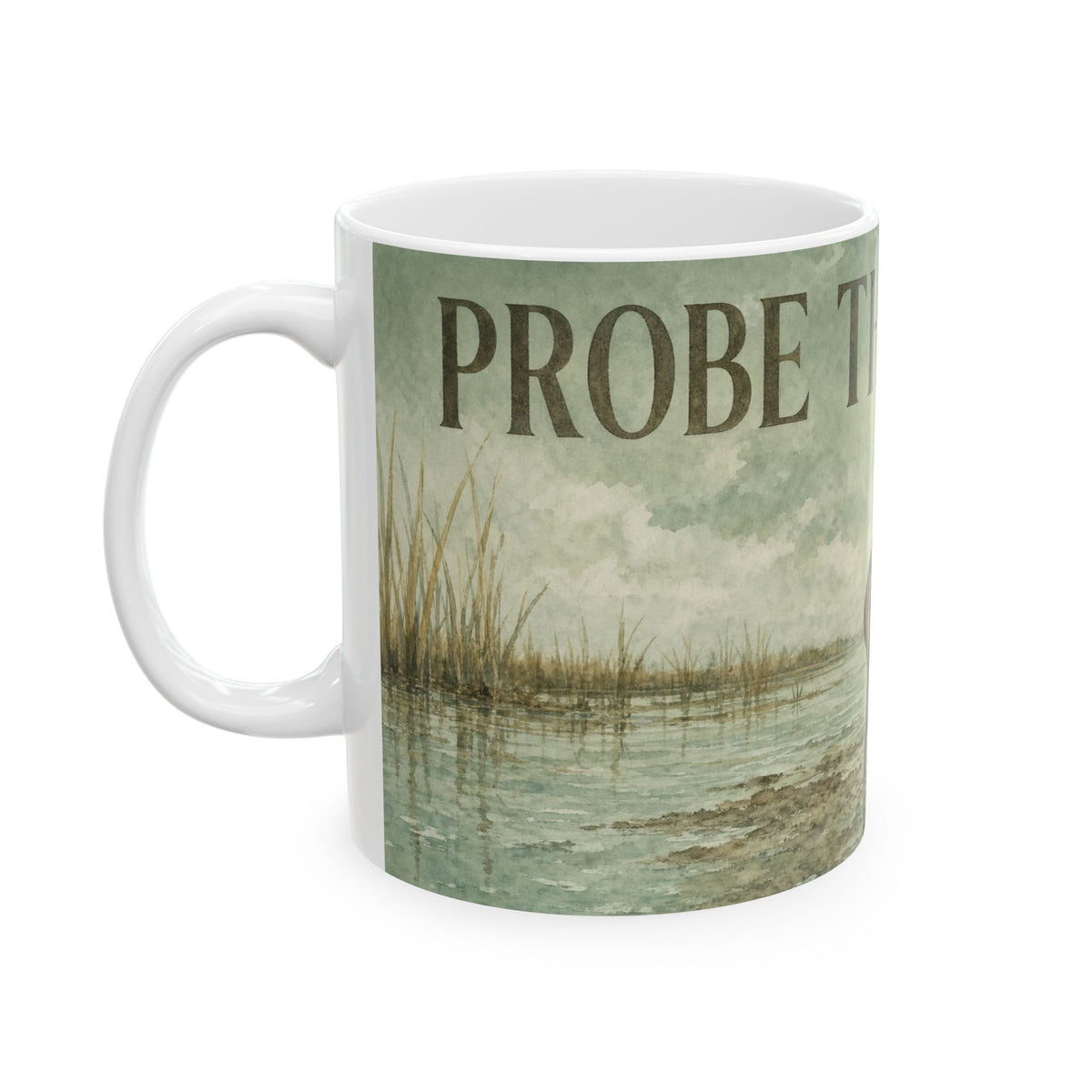 Common Snipe Watercolour Mug Marsh Wading Bird Ornithology Illustration Reed Bed