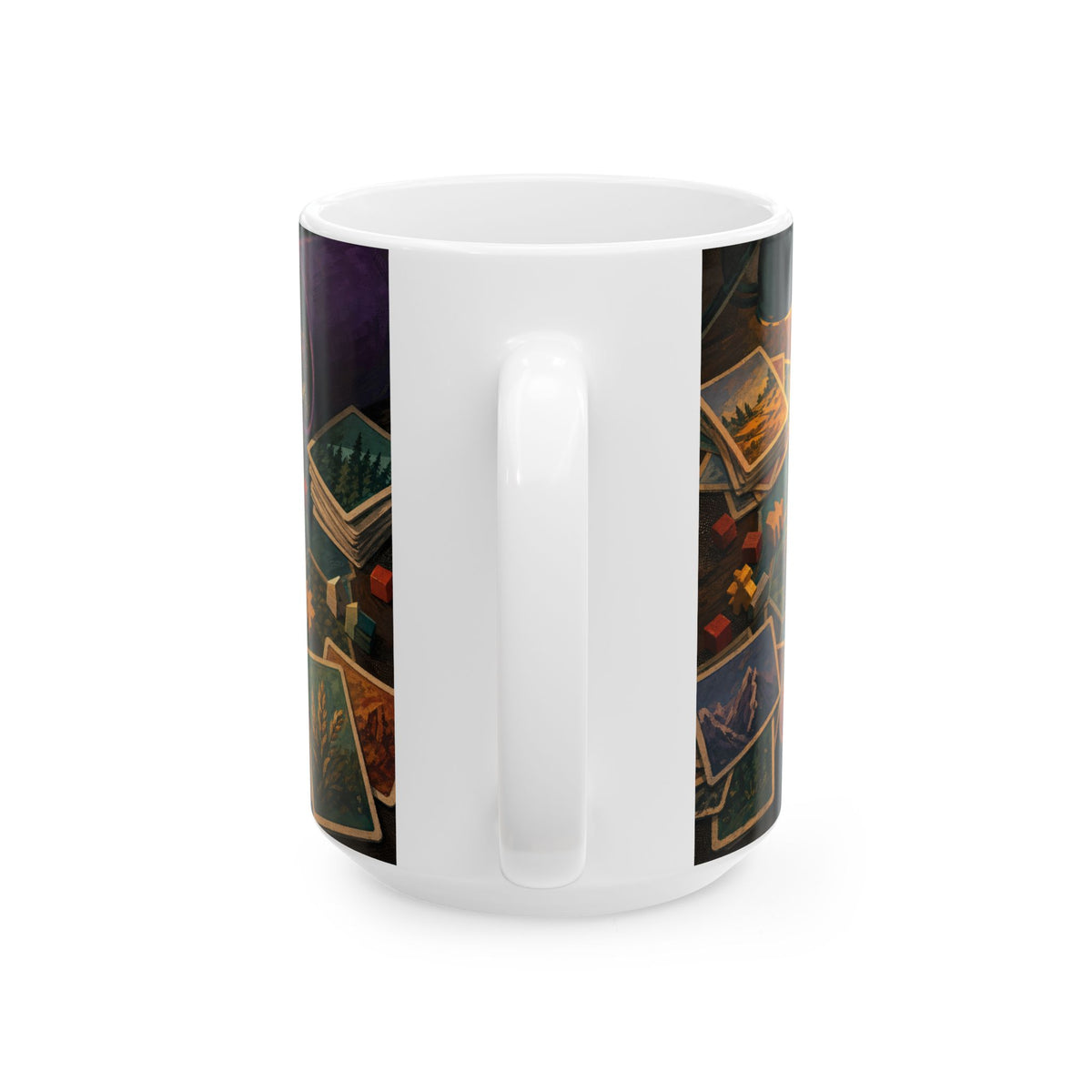 Board Game Chaos Mug Meeples and Dice Tabletop Game Night Humor Coffee Cup