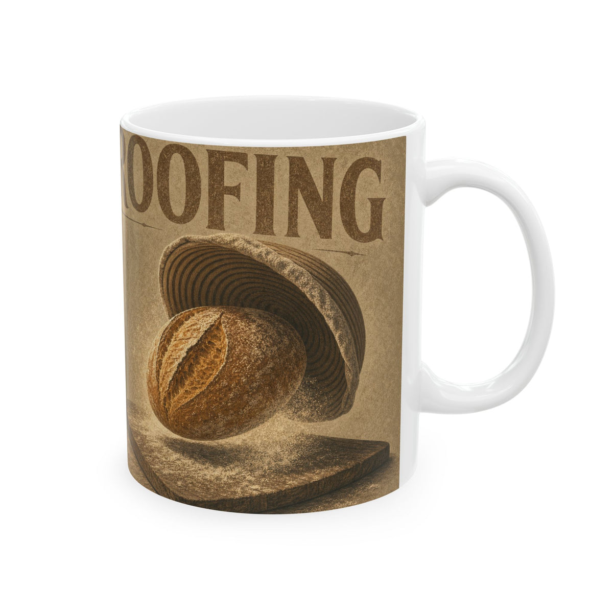 Sourdough Proofing Basket Mug Artisan Bread Art Coffee Cup Morning Bake