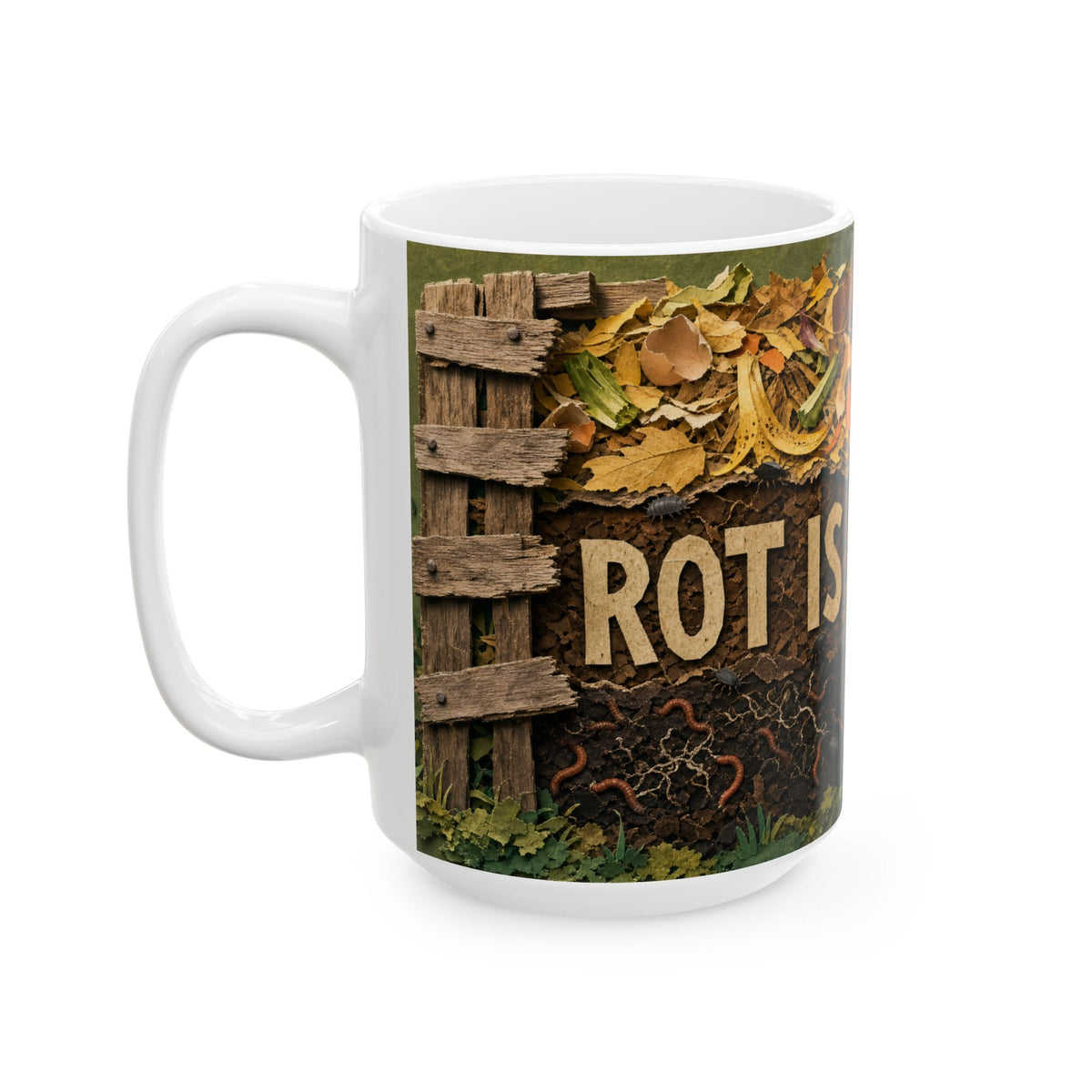 Compost Bin Cross Section Mug earth layers worms zero waste garden gift for eco gardener
