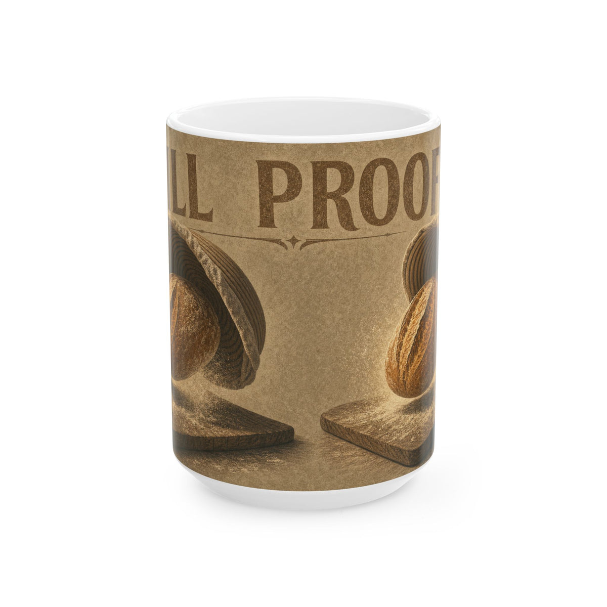 Sourdough Proofing Basket Mug Artisan Bread Art Coffee Cup Morning Bake