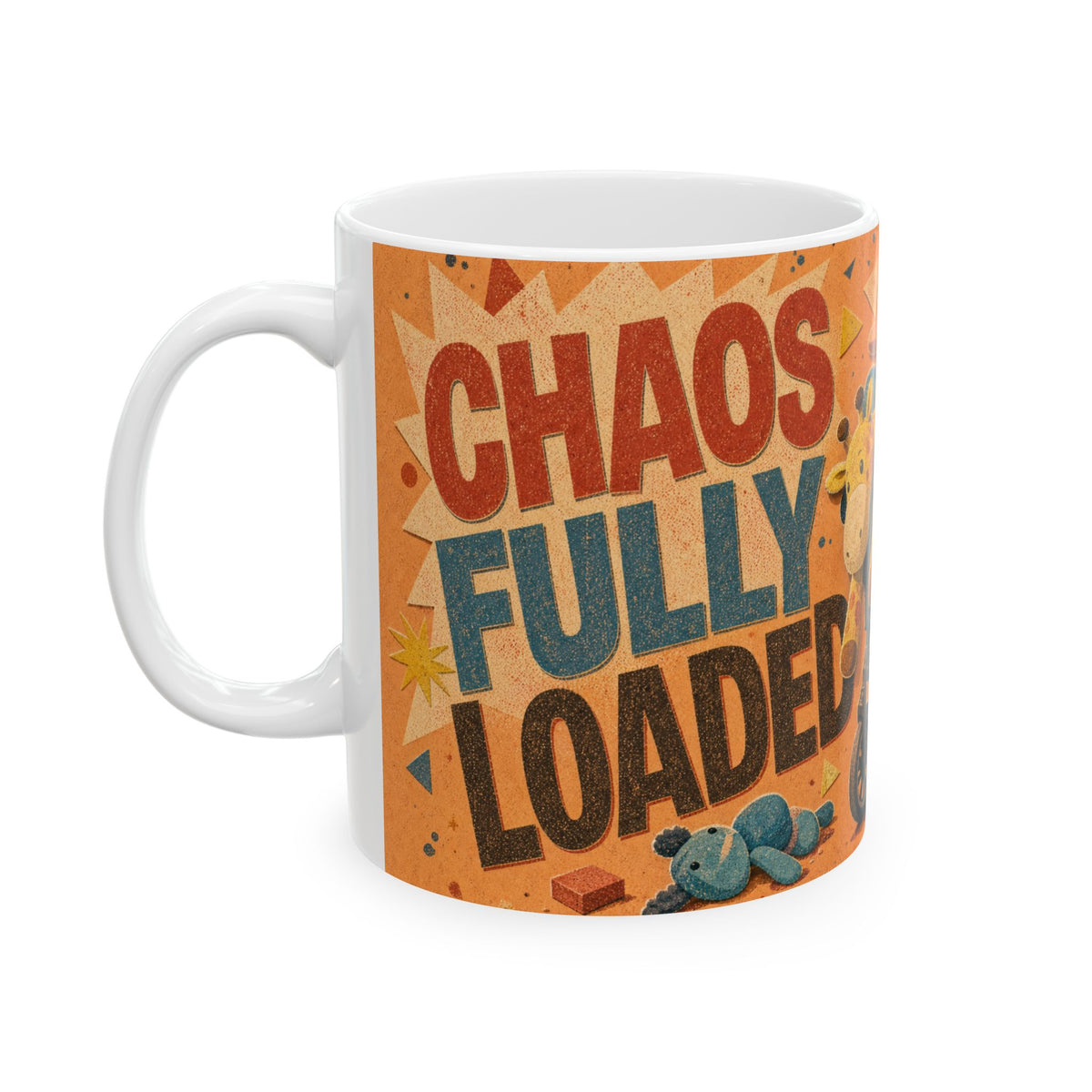 Double Pram Illustration Mug Twins Parents Gift Soft Toys Chaos Affectionately Exhausted