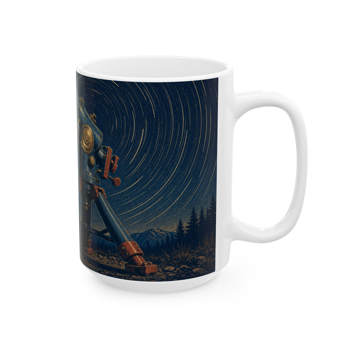 Equatorial Mount Star Trails Mug vintage astrophotography telescope night sky