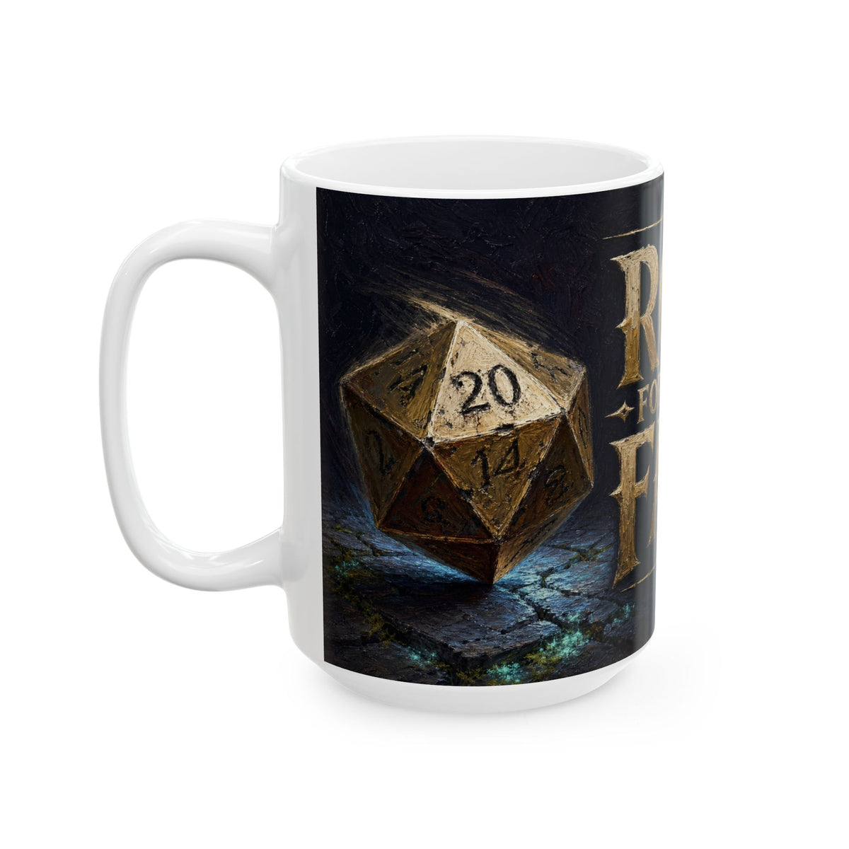 Roll For Your Fate d20 Dice Dungeon Master Gift Tabletop RPG Mug
