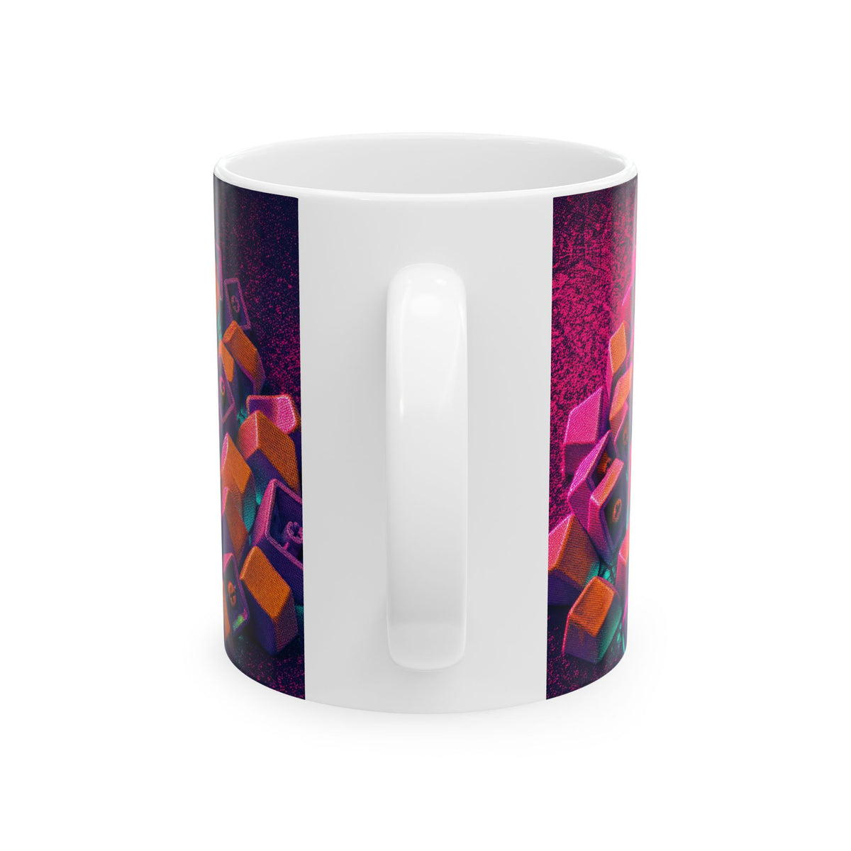 Mechanical Keyboard Art Mug Keycap Spill RGB Glow Cyberpunk Desk Coffee Cup