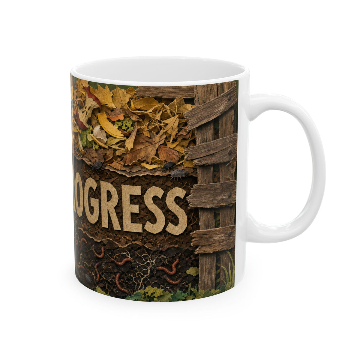 Compost Bin Cross Section Mug earth layers worms zero waste garden gift for eco gardener