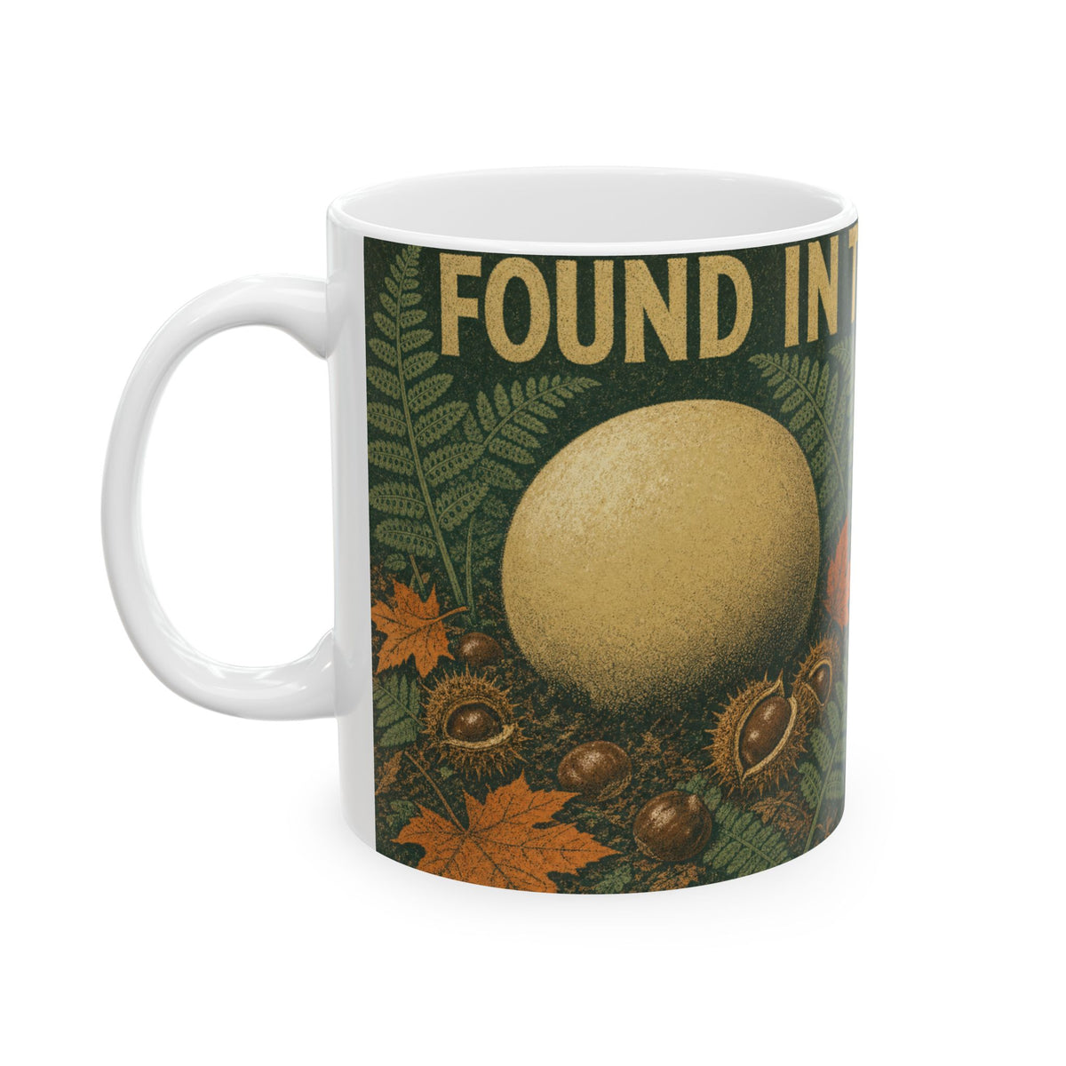 Giant Puffball Mushroom Mug Autumn Woodland Floor Fungi Foraging Wild Mushroom Art