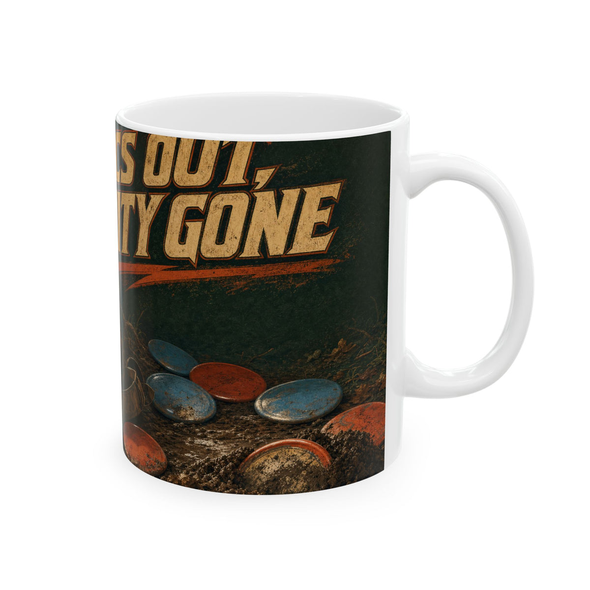 Disc Golf Bag Spilled Discs Muddy Mug funny disc golfer gift forest trail