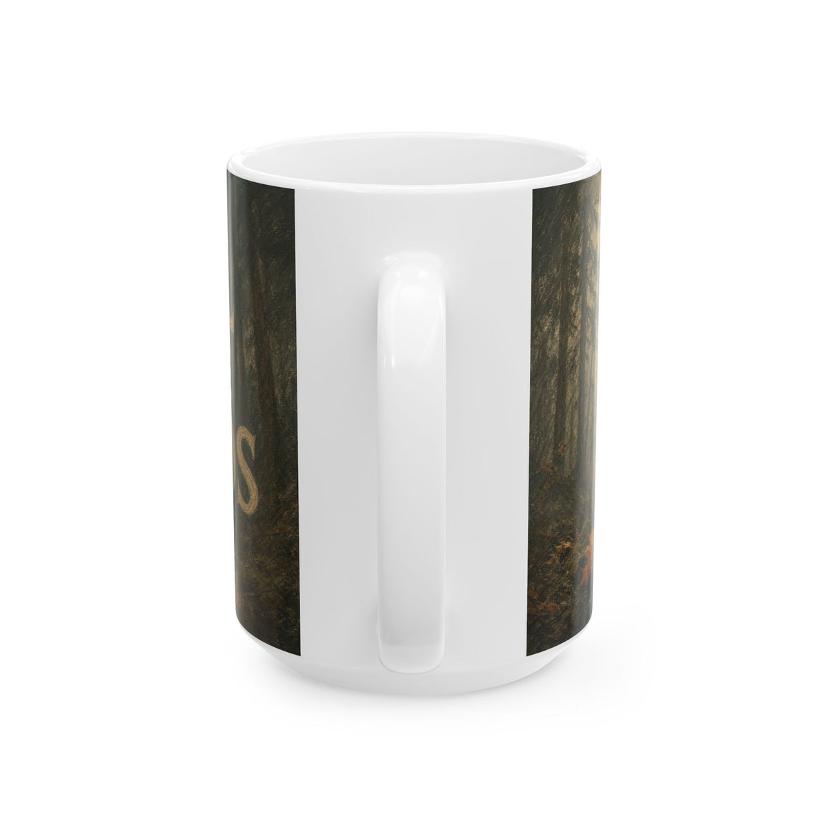 Disc Golf Basket Foggy Forest Morning Mug for Disc Golfers Misty Pine