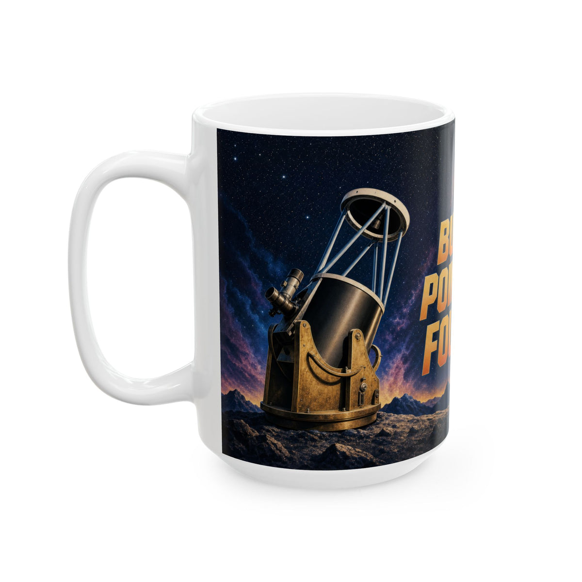 Dobsonian Telescope Night Sky Astronomy Mug Milky Way Starfield Airbrushed Space Art