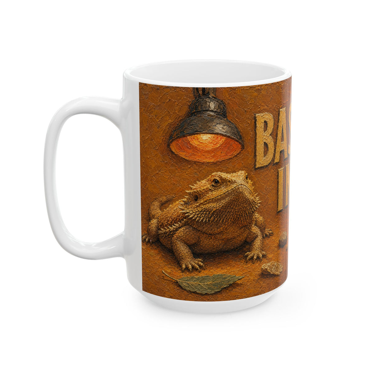 Bearded Dragon Mug Reptile Art Impasto Oil Painting Vivarium Life Coffee Cup