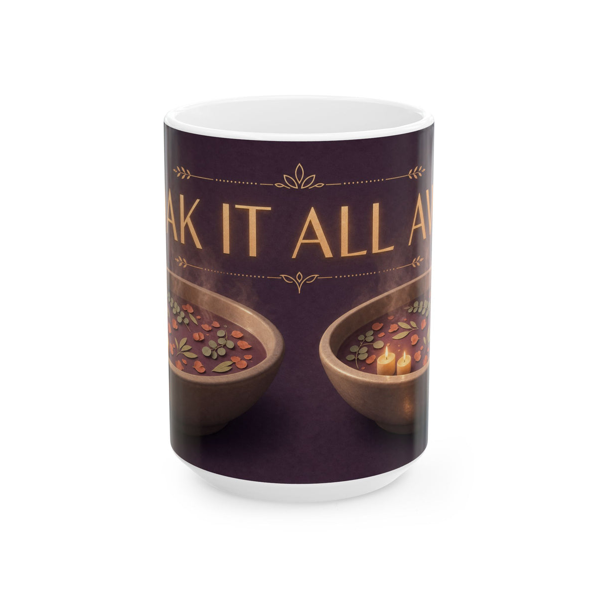 Botanical Bath Self-Care Art Mug Candlelit Soak Foot Bowl Spa Rest Gift