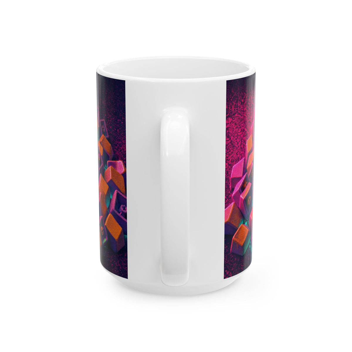 Mechanical Keyboard Art Mug Keycap Spill RGB Glow Cyberpunk Desk Coffee Cup