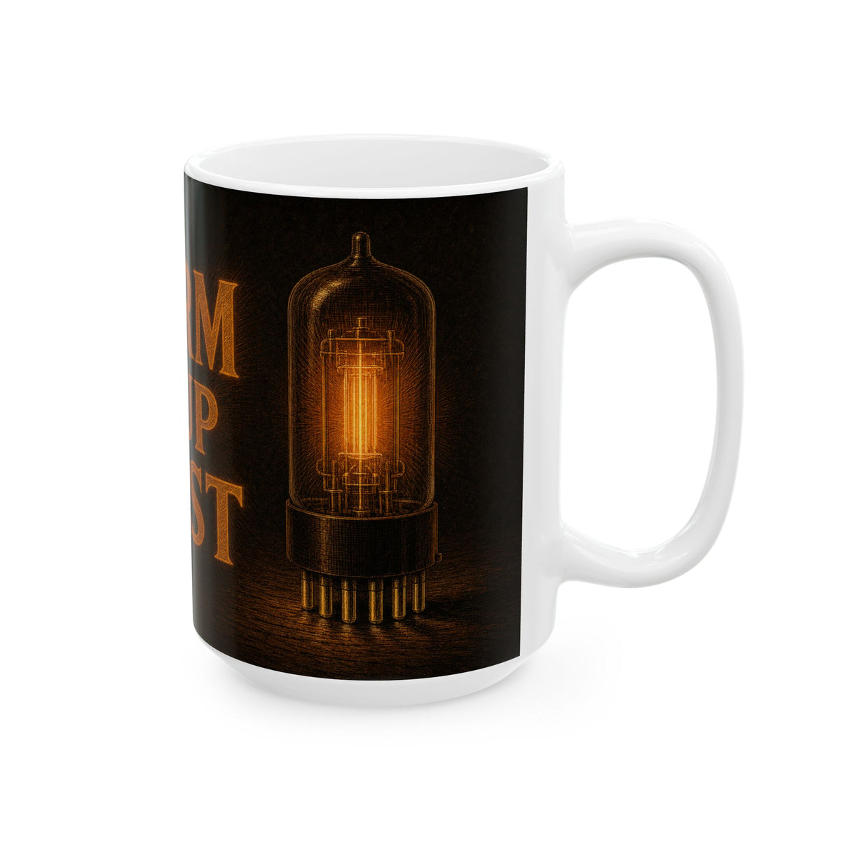 Vacuum Tube Amber Glow Mug for Tube Amplifier Builders and Audio Enthusiasts