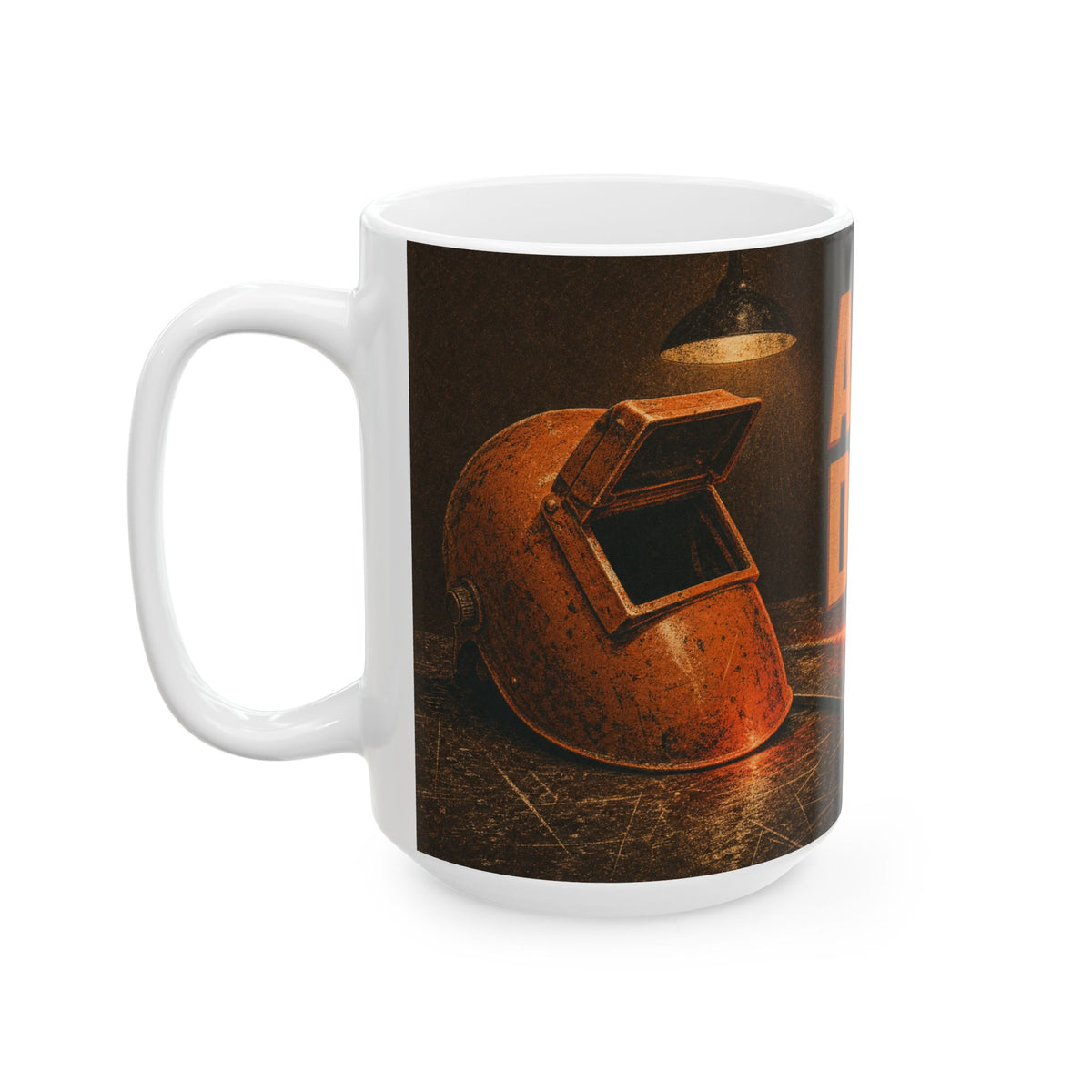 Welder Helmet End of Shift Coffee Mug, Workshop Still Life, Trade Humor Gift
