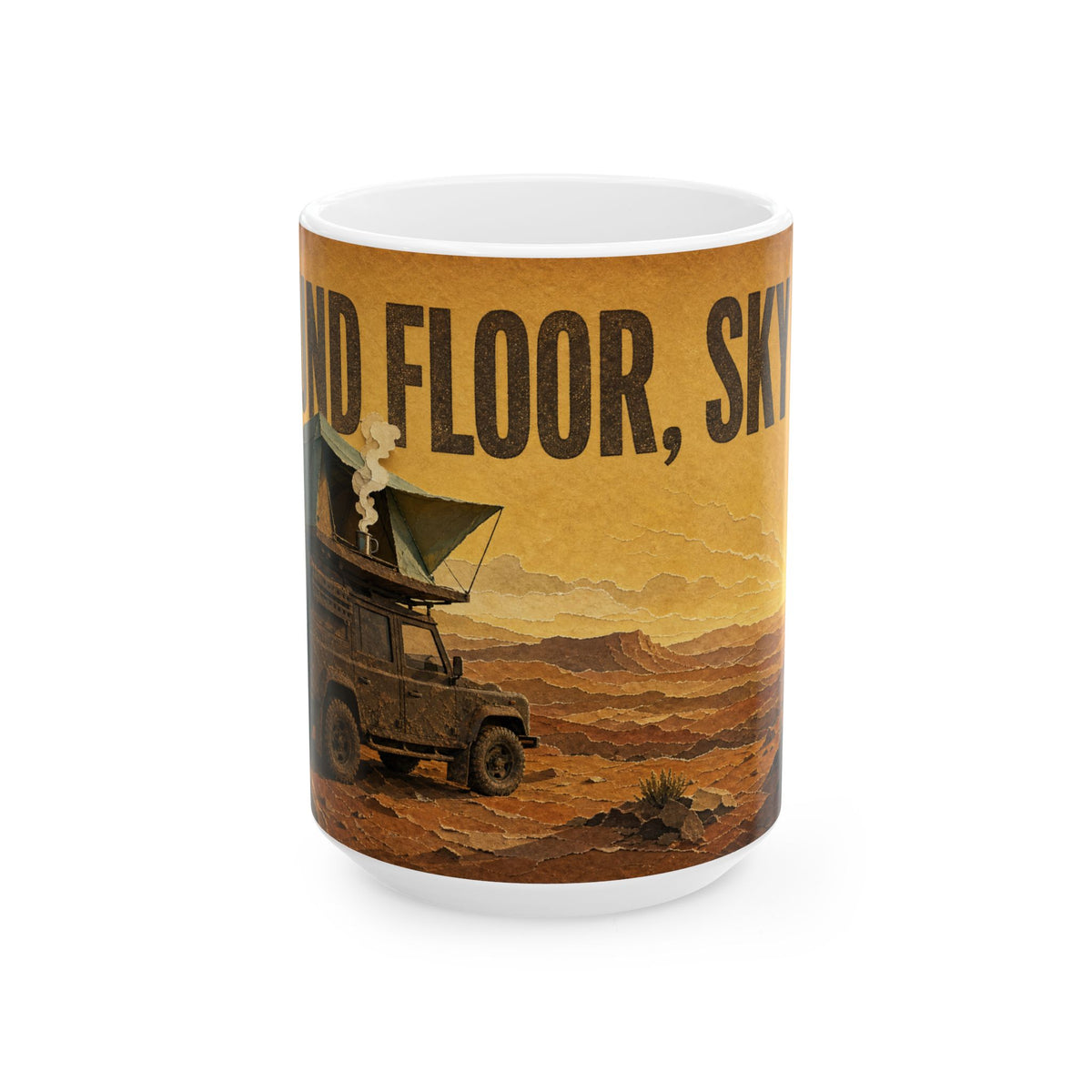 Rooftop Tent Dawn 4x4 Off Road Coffee Mug overlanding sunrise camping