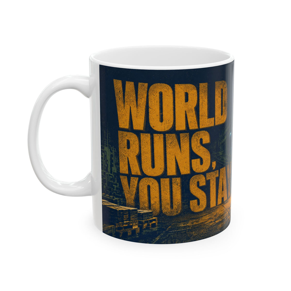 Night Shift Factory Worker Mug, Industrial Halftone Grain Print, Lone Worker Gift
