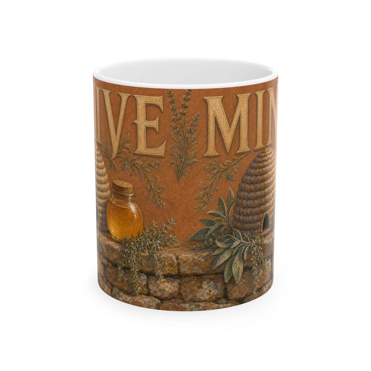 Wicker Skep Beekeeping Mug Hive Mind Honey Jar Garden Wall Still Life Gift