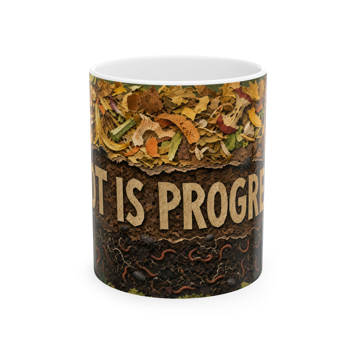Compost Bin Cross Section Mug earth layers worms zero waste garden gift for eco gardener